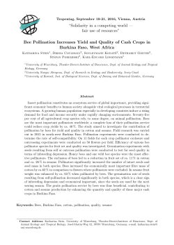 Bee Pollination Increases Yield and Quality of Cash Crops in