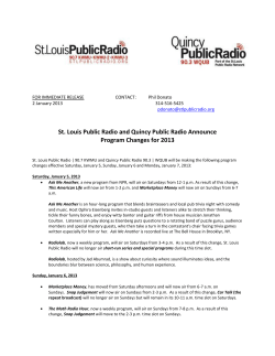 January 2, 2013 - St. Louis Public Radio