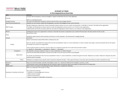 GLOSSARY OF TERMS In Chronological/Hierarchical Order