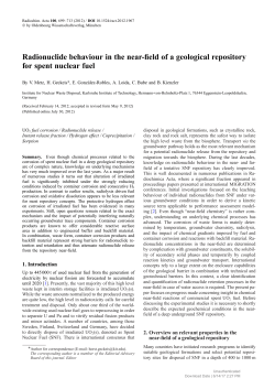 Radionuclide behaviour in the near-field of a geological