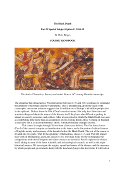1 The Black Death Part II Special Subject Option