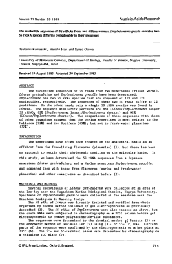 The nucleotide sequences of 5S rRNAs from two ribbon worms