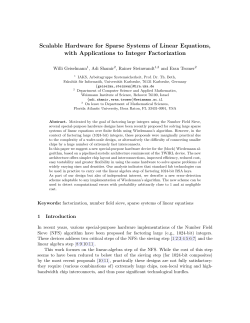 Scalable Hardware for Sparse Systems of Linear Equations, with