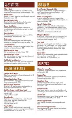 starters lighter plates salads pizzas