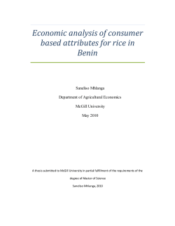 Investigating consumer preferences of rice