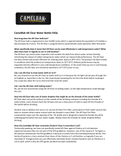 CamelBak All Clear Water Bottle FAQs