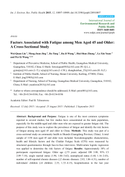 Factors Associated with Fatigue among Men Aged 45 and Older: A
