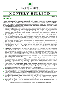 monthly bulletin - Banque Du Liban