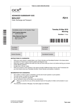 Question paper - Unit F211 - Cells, exchange and transport