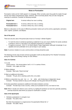 Notes on Punctuation