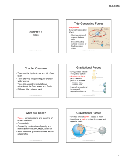 Chapter Overview What are Tides? Tide