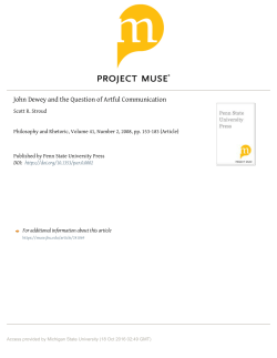 John Dewey and the Question of Artful Communication