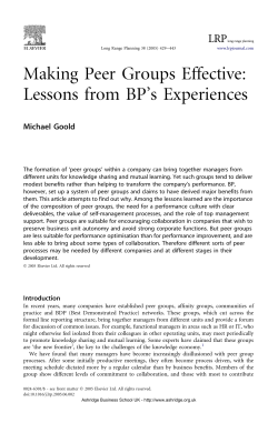 Making Peer Groups Effective: Lessons from BP`s