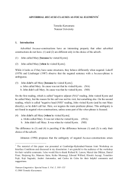 ADVERBIAL BECAUSE-CLAUSES AS FOCAL ELEMENTS