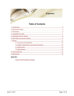 Expenses - Our Commons