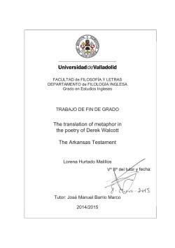 The translation of metaphor in the poetry of Derek Walcott The