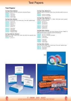 Test Papers - The Lab Warehouse