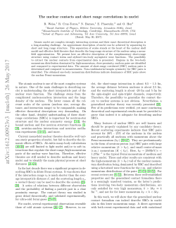The nuclear contacts and short range correlations in nuclei