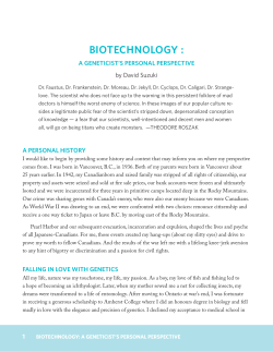 Biotechnology - David Suzuki Foundation