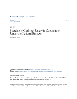 Standing to Challenge Unlawful Competition Under the National