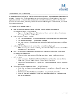 Guidelines for Narrative Writing