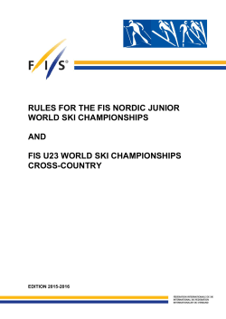 rules for the fis nordic junior world ski championships - FIS-Ski
