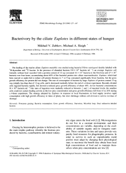 Bacterivory by the ciliate Euplotes in different states of hunger