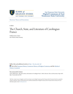 The Church, State, and Literature of Carolingian France