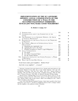 Implementation of the ICl Advisory Opinion