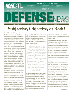 Subjective, Objective, or Both? - Washington Defense Trial Lawyers