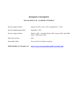 Policy 60 - Ryerson University