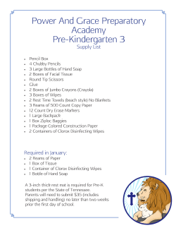 Pre-K3 Supply List - Power And Grace Preparatory Academy