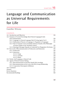 Language and Communication as Universal Requirements for Life