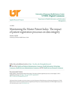 Maintaining the Master Patient Index: The impact of patient