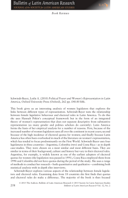 Political Power and Women`s Representation in Latin America by
