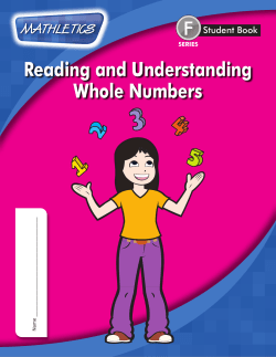 Series F &ndash; Reading and Understanding Whole Numbers
