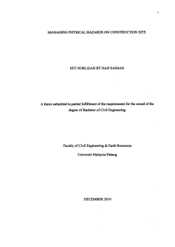 MANAGING PHYSICAL HAZARDS ON CONSTRUCTION SITE SITI