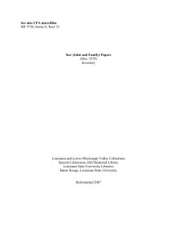 (John and Family) Papers - LSU Libraries
