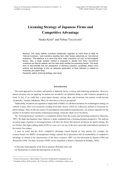 Licensing Strategy of Japanese Firms and Competitive Advantage