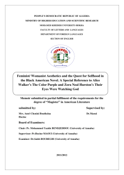 Feminist/ Womanist Aesthetics and the Quest for Selfhood in the