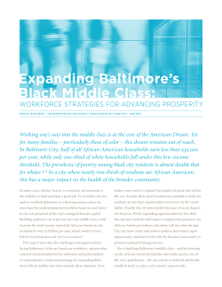 expanding Baltimore`s Black Middle class