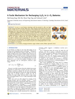 A Facile Mechanism for Recharging Li2O2 in Li&ndash;O2 Batteries
