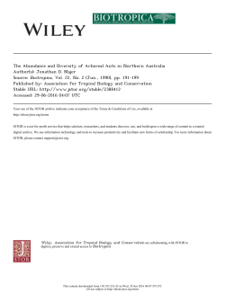 The Abundance and Diversity of Arboreal Ants in Northern Australia