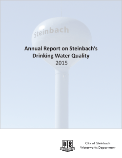 Annual Report on Steinbach`s Drinking Water