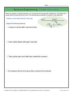 Sentence Diagramming: Complex Sentences
