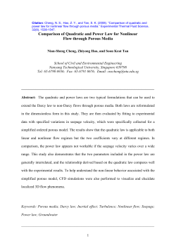 Comparison of Quadratic and Power Law for Nonlinear Flow