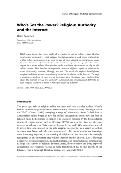 Who`s Got the Power? Religious Authority and the Internet