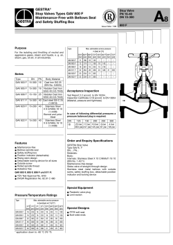 GESTRA&reg; Stop Valves Types GAV 800 F Maintenance