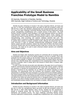 Asemota. Applicability of the small business Franchise Prototype for