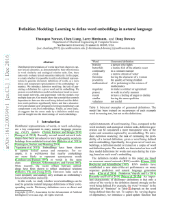 Definition Modeling: Learning to define word embeddings in natural